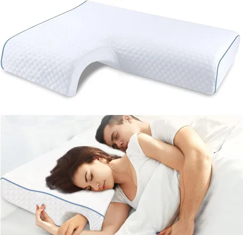 Miniatura 7 de Almohada de espuma viscoelástica arqueada para adultos con orificio para el brazo - Núcleo de espuma viscoelástica 3D arqueada, almohada de rebote