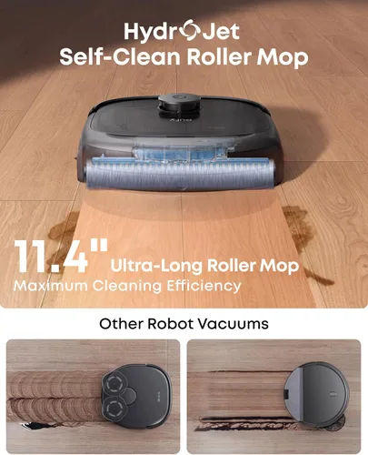 Miniatura 2 de eufy Aspiradora robot E25, succión de 20,000 Pa, trapeador de rodillo HydroJet siempre limpio, robot aspirador y trapeador todo en uno, limpieza