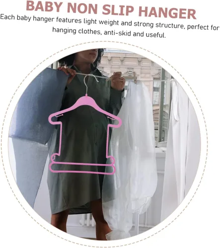 Miniatura 4 de CHILDWEET Perchas para pantalones, 10 piezas, colgador de trajes, juego de bebé, ropa para niños, ropa de plástico para niños pequeños para armario