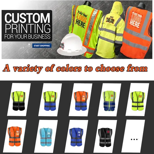 Miniatura 5 de Chaleco de seguridad reflectante personalizado de alta visibilidad chaleco de seguridad para hombres y mujeres, ropa de trabajo de construcción