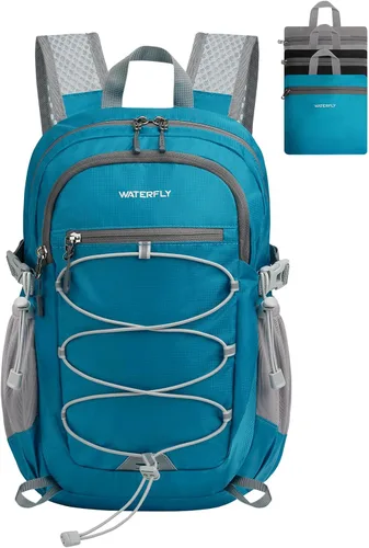 Miniatura 10 de WATERFLY Mochila pequeña y ligera y plegable: 15L Mini mochila de viaje plegable ultraligera con correa transpirable para el hombro al aire libre