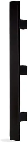 Miniatura 20 de Manija de puerta negra mate de 32 pulgadas de largo, de 1 cara, moderna manija de puerta delantera de acero inoxidable para puertas de vidrio