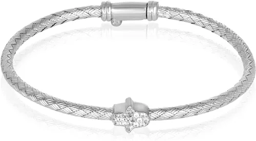 Miniatura 7 de Alef Bet by Paula Hamsa Hand Bracelet Sterling Silver for Women Worn for Protection and Abundant Blessings Beautiful Design for Everyday Wear