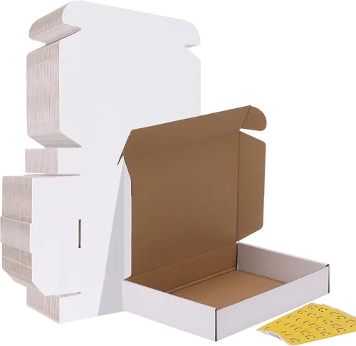 Miniatura 7 de HORLIMER - Cajas de envío pequeñas de 7x5x2, conjunto de 50, caja de cartón corrugado blanca para envío de correspondencia