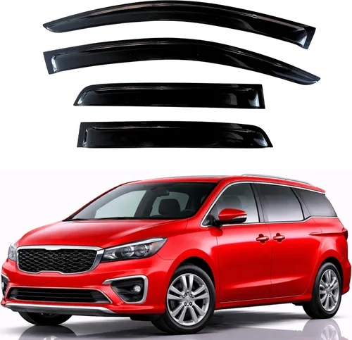 Miniatura 262 de KPY Visor de ventana compatible con Hyundai Tucson 2021-2025, 4 piezas de deflector de ventilación para ventana lateral, estilo Mugen, protector