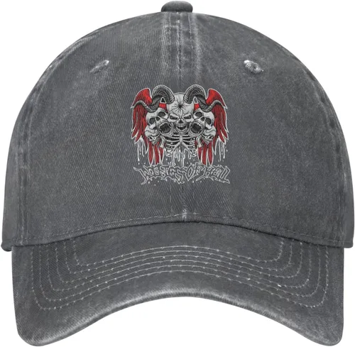 Miniatura 2 de Cowboy Hat Trendy Hats for Man and Women Djustable Four Season Outdoor Baseball Cap of Hell Skull with Angel Deep Heather