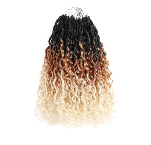 Miniatura 43 de Aipin Goddess Cabello de Ganchillo de 18 Pulgadas Boho River Locs Hippie Locs Ondulado de Ganchillo Con Cabello Rizado en el Medio y Extremos 613