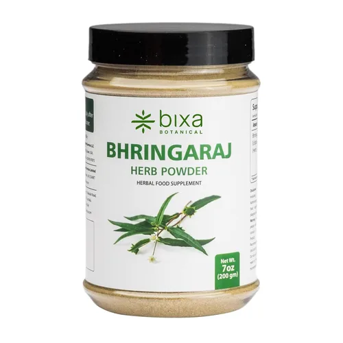 Bixa Botanical Polvo Bhringaraj | Eclipta Alba | 7 oz | Sin gluten, tratado al vapor, vegano, 100% puro.