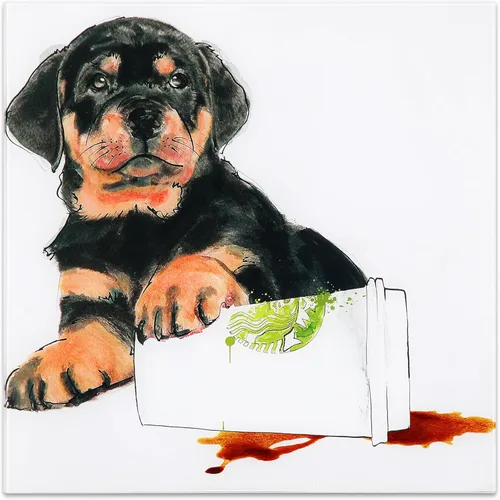Miniatura 14 de Empire Art Direct Panel de vidrio templado con impresión flotante sin marco, arte de pared para mascotas, listo para colgar, 20 x 20 pulgadas, ley