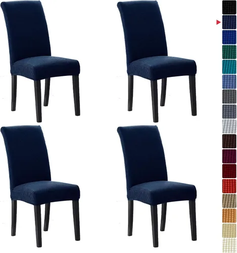 Miniatura 73 de Juego de 6 fundas elásticas para sillas de comedor, fundas para sillas de comedor lavables y removibles, fundas para sillas de comedor protectoras