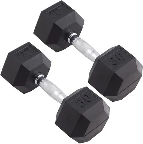 Miniatura 8 de Body Sport Mancuernas hexagonales con revestimiento de goma, par de mancuernas para ejercicios, equipo de entrenamiento de fuerza, accesorios