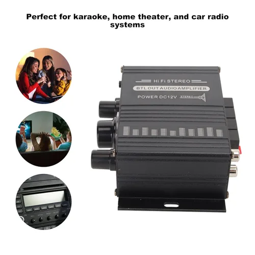 Miniatura 3 de Amplificador de potencia, AK-160BT Bluetooth 5.0 audio estéreo, receptor amplificador de 2 canales 20 W x 2, mini amplificador de potencia