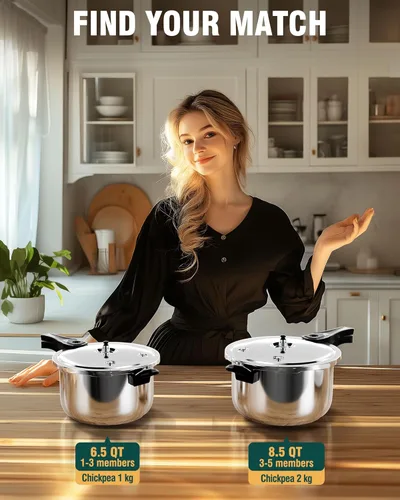 Miniatura 7 de Olla a presión WantJoin de acero inoxidable 6.5 Qt, olla a presión para estufa comercial utilizada para comida a presión o cocción al vapor
