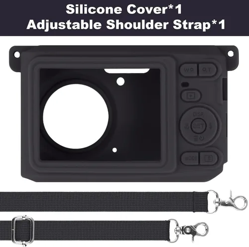 Miniatura 3 de Funda de silicona para cámara digital Kodak PIXPRO Friendly Zoom FZ45 16MP (funda negra)