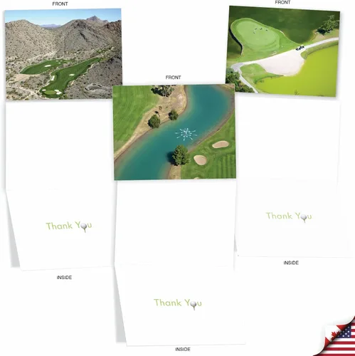 Miniatura 3 de The Best Card Company Juego de 10 tarjetas de agradecimiento surtidas de 4 x 5.12 pulgadas con sobres (10 diseños, 1 cada uno) tarjetas de golf