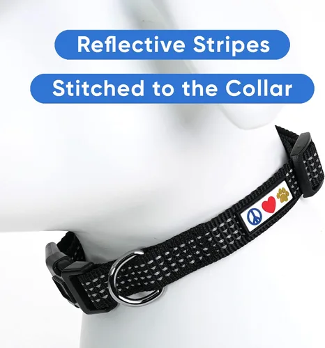 Miniatura 3 de Collar de entrenamiento reflectante para perros, de la marca Pawtitas, Negro