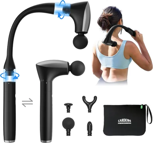 2-en-1 Pistola de Masaje Muscular Desmontable de Tejido Profundo con Mango Extensible de 20 Pulgadas, Masajador para Espalda y Cuello para Alivio