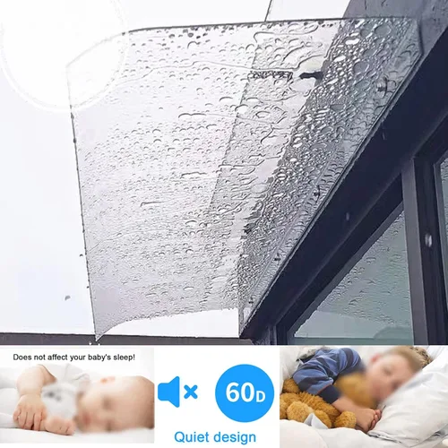 Miniatura 5 de Toldo curvado para ventana de puerta, protección solar para puerta delantera, patio, toldo invisible para puerta delantera, cubierta