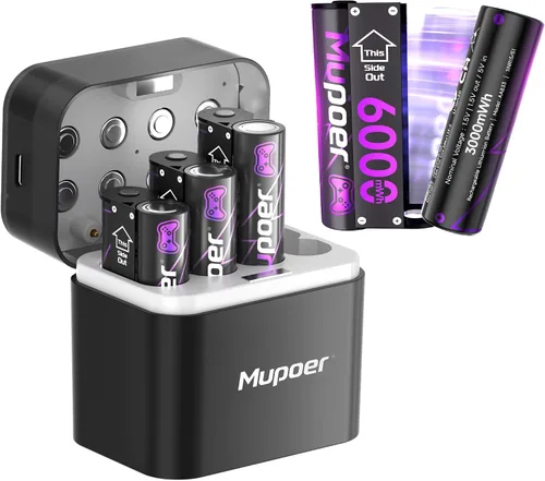 Miniatura 23 de Baterías AA recargables con caja, baterías de litio de 3600 mWh, AA de 1.5 V, 4 unidades, batería doble A, recargable, iones de litio de larga