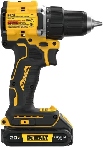 Miniatura 4 de Dewalt DCD794B 20V MAX ATOMIC COMPACT SERIES Taladro Atornillador Inalámbrico de Iones de Litio sin Escobillas de 1/2 pulgada (Solo Herramienta)