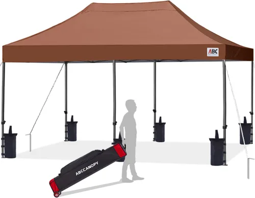Miniatura 67 de Abccanopy - Carpa de toldo para tienda de campaña comercial instantánea con bolsa de transporte con ruedas, 4 bolsas de arena, Blanco