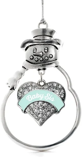 Miniatura 197 de Inspired Silver - Big Sis - Adorno de Navidad plateado - Adorno de árbol de Navidad con dije de corazón con circonita cúbica - Decoración colgante