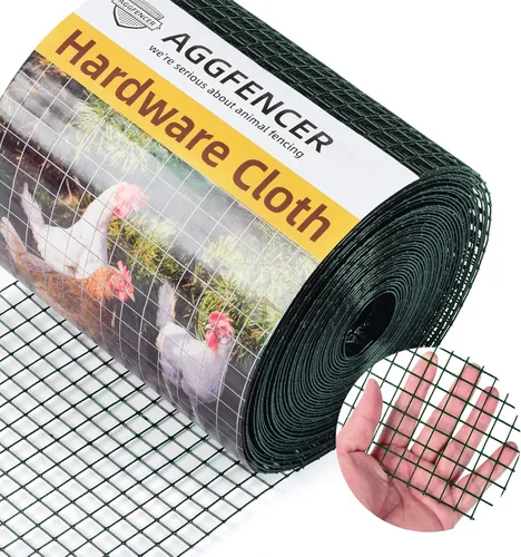 Miniatura 10 de Tela Metálica Negra de 8 pulgadas x 25 pies, Malla de Alambre de 1/2 pulgada 19Ga Recubierta de PVC y Vinilo, Rollo de Cercado de Alambre de Pollo