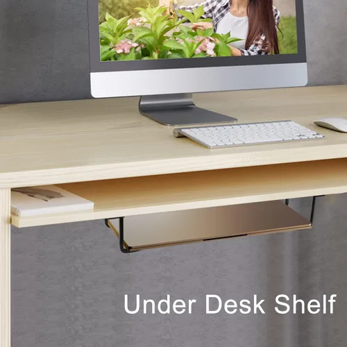 Miniatura 7 de Soporte para laptop debajo del escritorio, soporte para laptop debajo del escritorio, espacio efectivo de 2.7 pulgadas de alto, soporte de aluminio