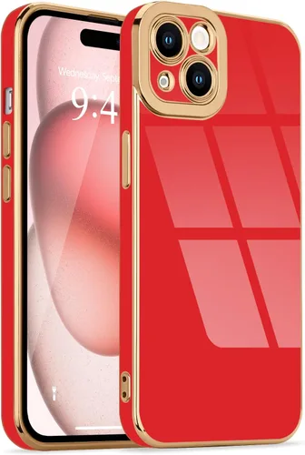 Miniatura 24 de Lafunda Diseñada para iPhone 13 Pro, fundas lujosas con chapado lindo para mujeres y niñas, elegante borde dorado, a prueba de golpes, TPU con funda