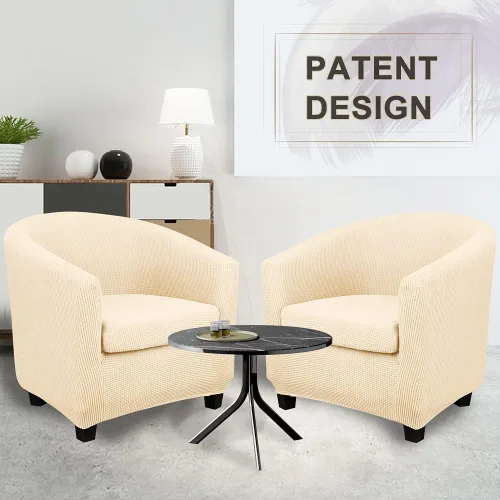 Miniatura 7 de Lellen Funda para silla de club con funda de cojín de asiento, fundas de sofá, fundas redondas para silla de bañera, funda protectora de sillón