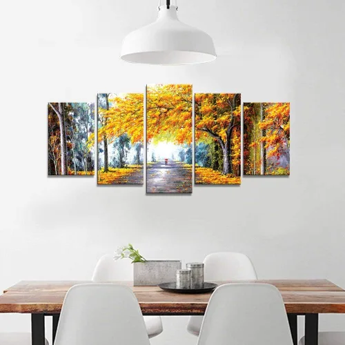 Miniatura 7 de Wieco Art Lienzo Giclée Impresiones de Arte de Pared Otoño Amor por Pinturas al óleo Reproducción para Dormitorio Cocina Decoración del Hogar