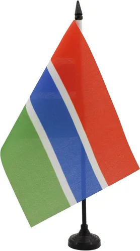 Miniatura 133 de AZ FLAG Sierra Leone Bandera de mesa 5'' x 8'' - Bandera de escritorio de Sierra Leona 21 x 14 cm - Bastón y base de plástico negro
