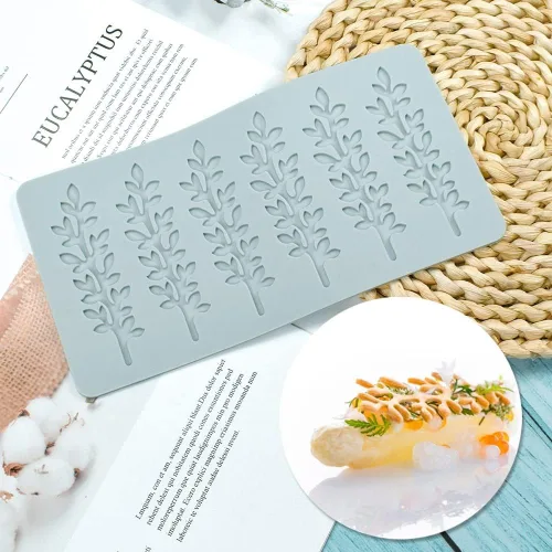 Miniatura 16 de Molde de encaje de hojas huecas 3D, molde de encaje de silicona con formas de flores de múltiples hojas para decoración de pasteles, tapete