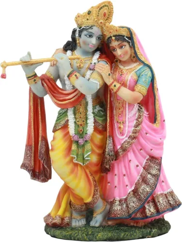 Ebros Gift Estatua védica hindú de Radha y Krishna de la Ilustración oriental de 8 pulgadas de alto Avatar de Vishnu y Shakti Dioses Amor Divino en