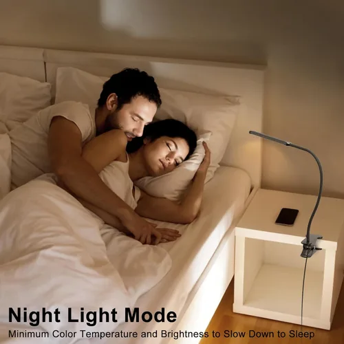 Miniatura 5 de Mojimdo Lámpara de escritorio con control remoto, 3 colores, 5 brillos y 77 LED regulables, lámpara de lectura flexible de cuello de cisne de 27.6