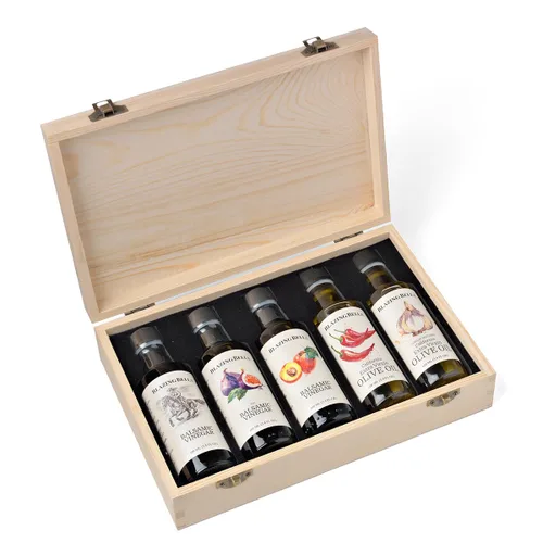 Miniatura 6 de Blazing Bella Juego de regalo de aceite de oliva – Juego de muestras de aceite de oliva virgen extra e infundido – ajo, limón, romero y jalapeño