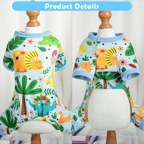 Miniatura 6 de Pijamas para Perros Shifenmei Ropa Suave y Elástica para Perros Pequeños Niña Niño Perros de Tamaño Mediano Primavera Verano Ropa para Cachorros