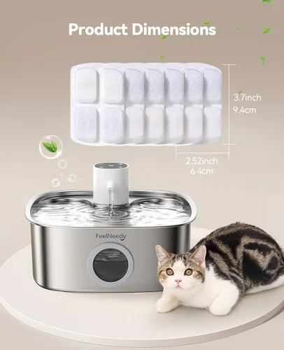 Miniatura 2 de 6 paquetes de filtros de repuesto inalámbricos para fuente de agua para perros y 6 paquetes de esponjas de filtro de bomba compatibles con fuente