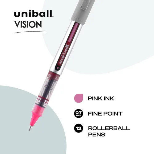 Miniatura 3 de uniball Vision Designer - Bolígrafos de punta fina (0.028 in), color rosa, paquete de 12