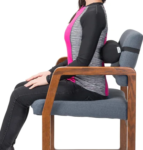 Miniatura 2 de Rollo lumbar para soporte de espalda, 100% espuma viscoelástica, firmeza optimizada, 11 pulgadas de largo con 4.5 pulgadas de diámetro, funda