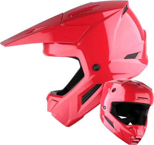 Miniatura 10 de 1Storm Casco de motocross juvenil ATV BMX Dirt Bike Go Kart Skate para niños, multideportes, adolescente, blanco brillante + gafas + guantes Paquete