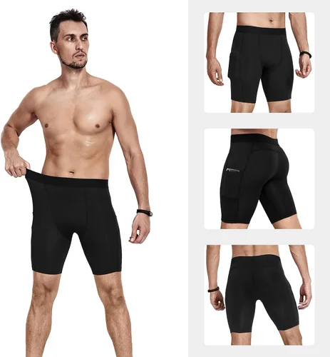 Miniatura 2 de Niksa Pantalones cortos de compresión para hombre, paquete de 23, ropa interior de compresión para hombre, pantalones cortos atléticos, pantalones