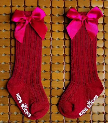 Miniatura 3 de QandSweet Baby Girl Knee-High Socks Toddlers Bow Stockings Newborn Infant Non-Slip Sock