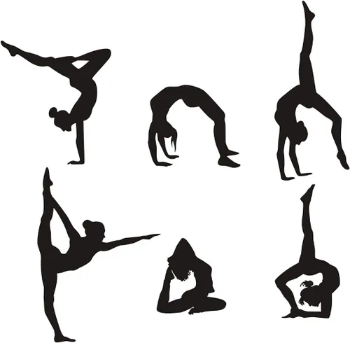 Calcomanías de pared de gimnasia para niñas, arte de vinilo deportivo, arte de pared para habitación de los niños, decoración de pared para niñas,