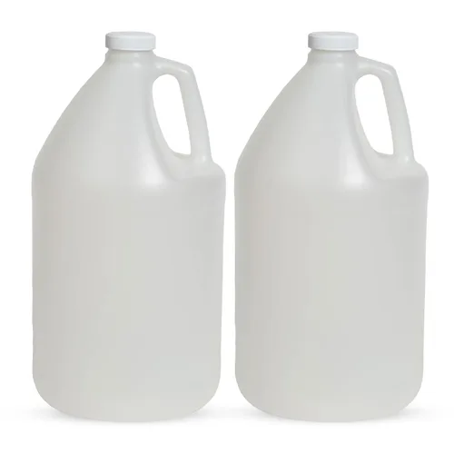 FastRack Paquete de 2 unidades Jarra de agua de 1 galón de plástico con tapa | Jarra de agua de un galón blanca de grado alimenticio, libre de BPA,