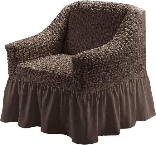Miniatura 33 de Jeloris Funda Protectora Elástica para Sofá de Dos Plazas de Fácil Ajuste con Falda, Protector de Muebles Universal Duradero Lavable de Alta Beige