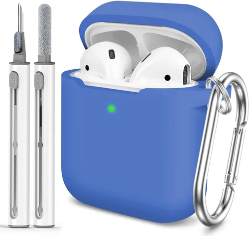 Miniatura 29 de Funda Protectora para AirPods 1/2, viene con kit de limpieza, funda protectora de silicona suave con hebilla, compatible con estuche de carga