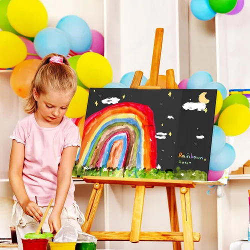Miniatura 7 de Chell Tablero de Póster Tríptico de Tamaño Mini, 16" x 24", Tableros de Proyecto Corrugados Pequeños, Negro, Paquete de 2