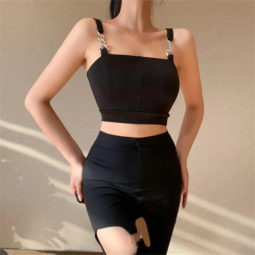 Miniatura 13 de Camisetas sin mangas góticas para mujer, camisola gótica Y2k
