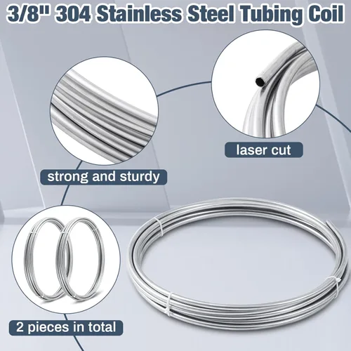 Miniatura 3 de MorningRo 3/8" x 50 pies 304 bobina de tubería de acero inoxidable aplicada para hacer bobinas de tubería de combustible, enfriamiento de mosto